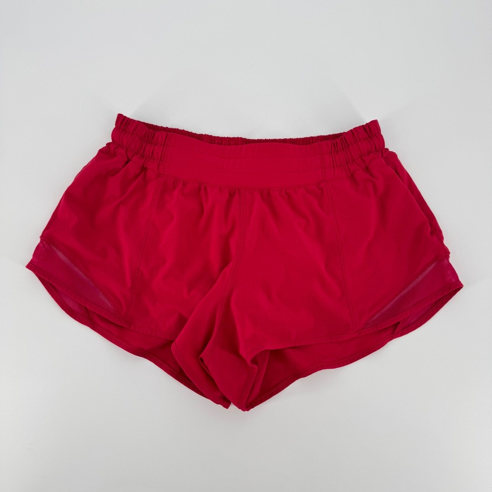Lululemon Hotty Hot Low-Rise Lined Short 2.5 Pink Dragonfruit LW7DJLS Size 8